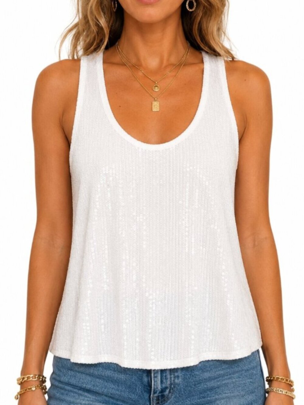 Banana Republic Sequins Tank Top